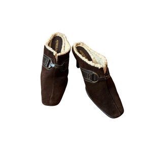 Women's Aerosoles Brown Leather Mules Size 10